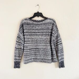 Madewell Heathered‎ Knit Black and White Sweater